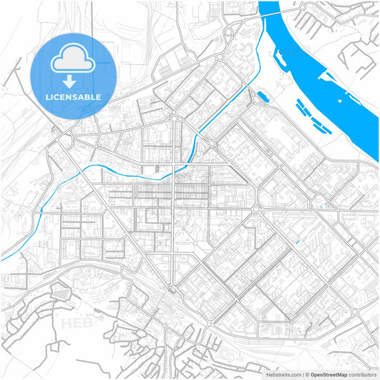 Novokuznetsk, Kemerovo Oblast, Russia, city map with high resolution roads.