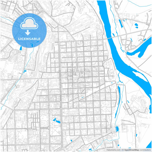 Kirov, Kirov Oblast, Russia, city map with high resolution roads.