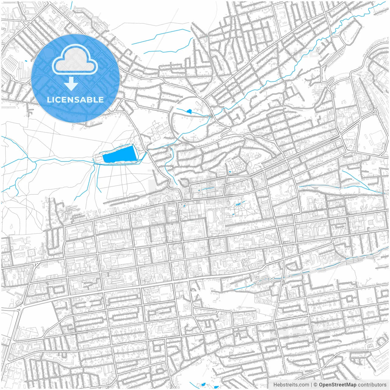 Stavropol, Stavropol Krai, Russia, city map with high resolution roads.