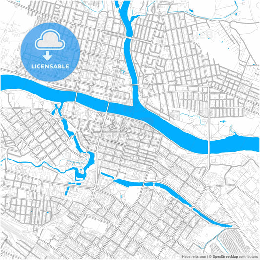 Tver, Tver Oblast, Russia, city map with high resolution roads.