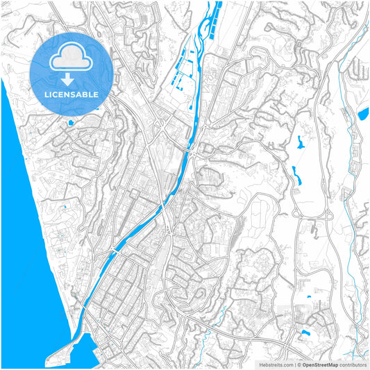 Sochi, Krasnodar Krai, Russia, city map with high resolution roads.