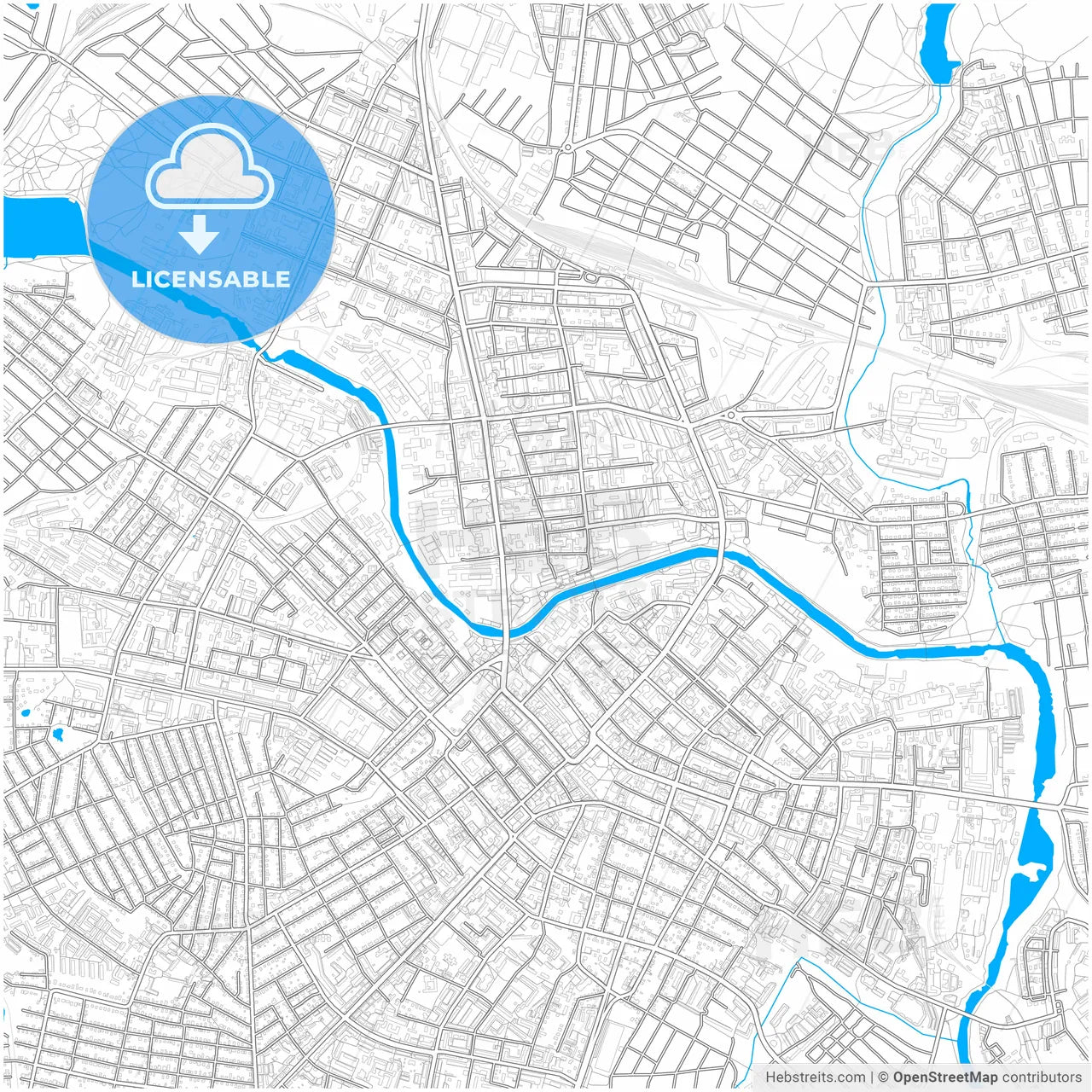 Ivanovo, Ivanovo Oblast, Russia, city map with high resolution roads.