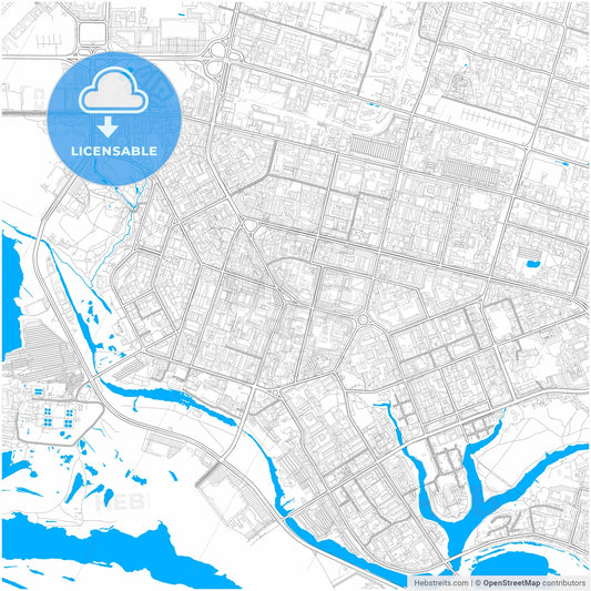 Surgut, Khanty-Mansi Autonomous Okrug-Yugra, Russia, city map with high resolution roads.
