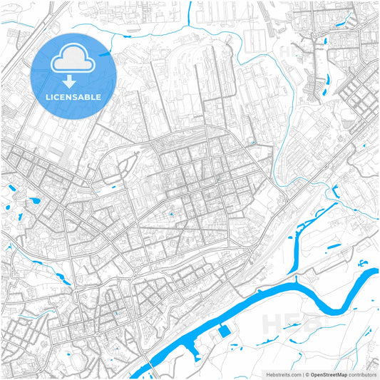 Vladimir, Vladimir Oblast, Russia, city map with high resolution roads.