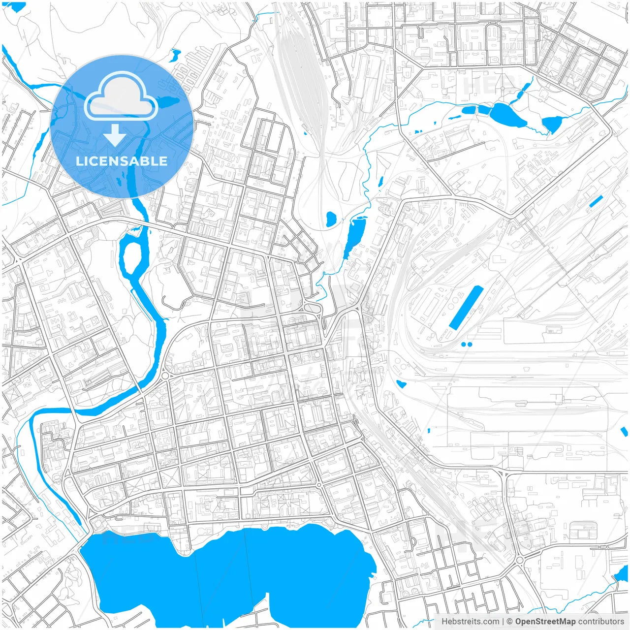 Nizhny Tagil, Sverdlovsk Oblast, Russia, city map with high resolution roads.