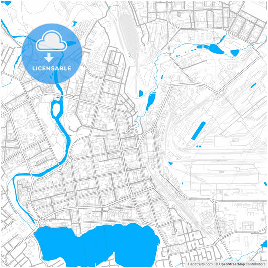 Nizhny Tagil, Sverdlovsk Oblast, Russia, city map with high resolution roads.
