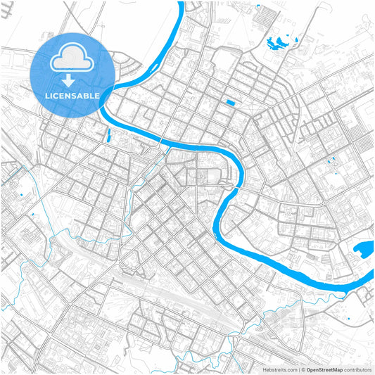 Vologda, Vologda Oblast, Russia, city map with high resolution roads.