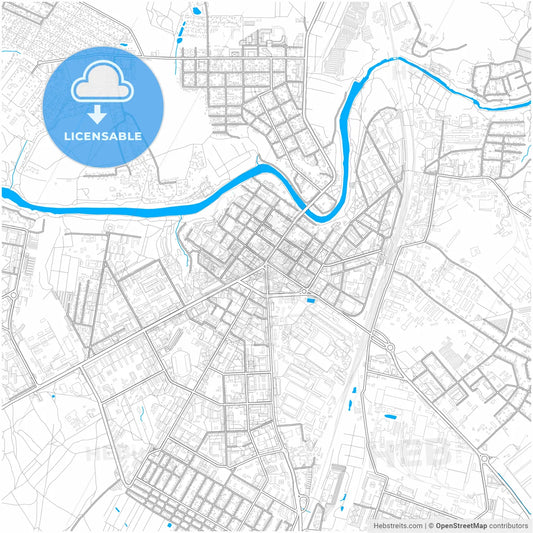 Podolsk, Moscow Oblast, Russia, city map with high resolution roads.