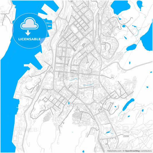 Murmansk, Murmansk Oblast, Russia, city map with high resolution roads.