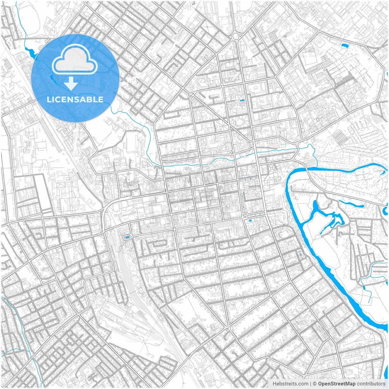 Tambov, Tambov Oblast, Russia, city map with high resolution roads.