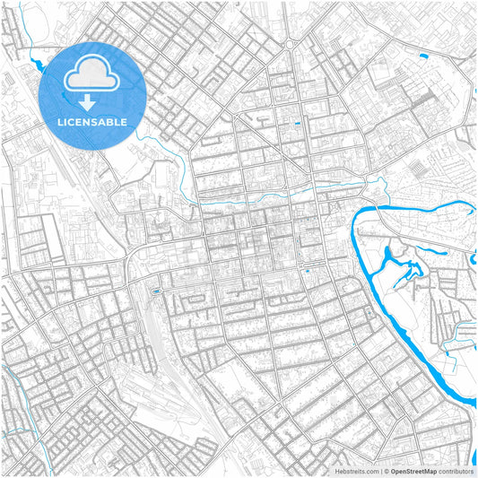 Tambov, Tambov Oblast, Russia, city map with high resolution roads.