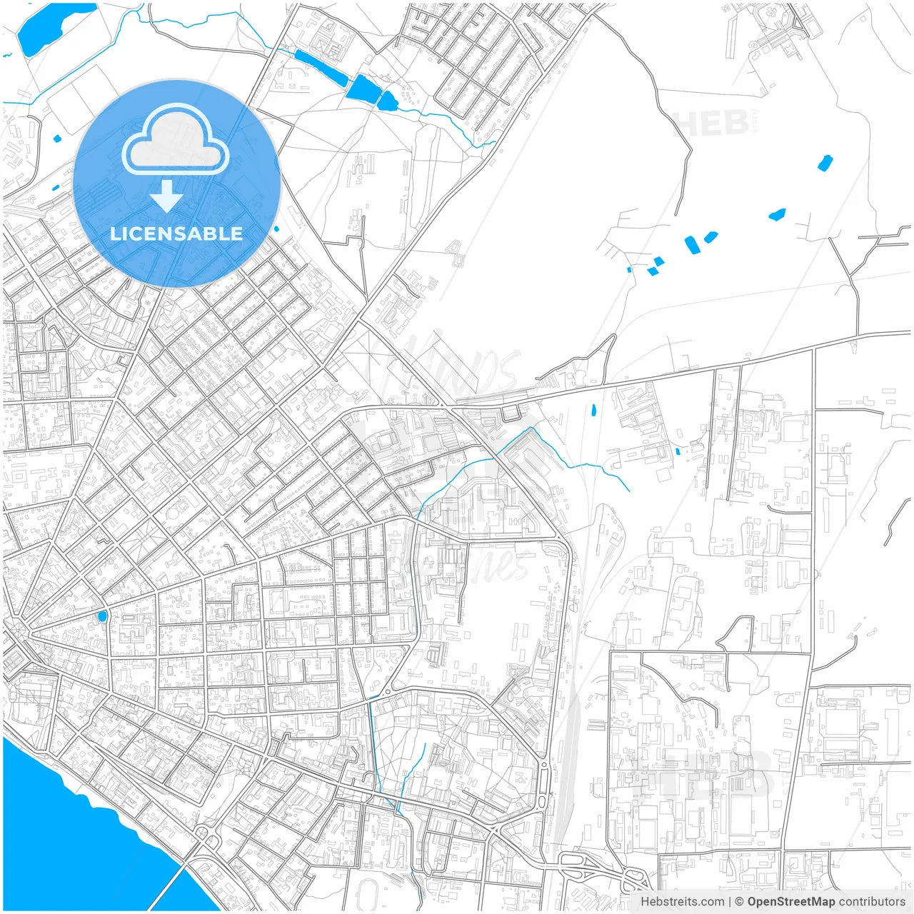 Kostroma, Kostroma Oblast, Russia, city map with high resolution roads.