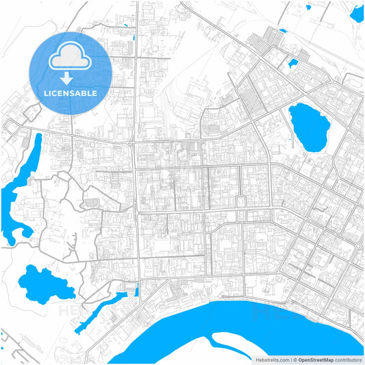 Nizhnevartovsk, Khanty-Mansi Autonomous Okrug-Yugra, Russia, city map with high resolution roads.