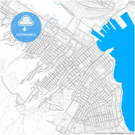 Novorossiysk, Krasnodar Krai, Russia, city map with high resolution roads.