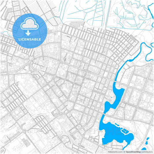 Yoshkar-Ola, Mari El Republic, Russia, city map with high resolution roads.