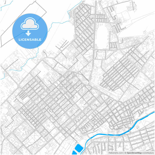 Nalchik, Kabardino-Balkar Republic, Russia, city map with high resolution roads.