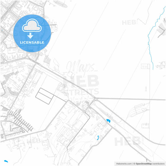 Nizhnekamsk, Republic of Tatarstan, Russia, city map with high resolution roads.