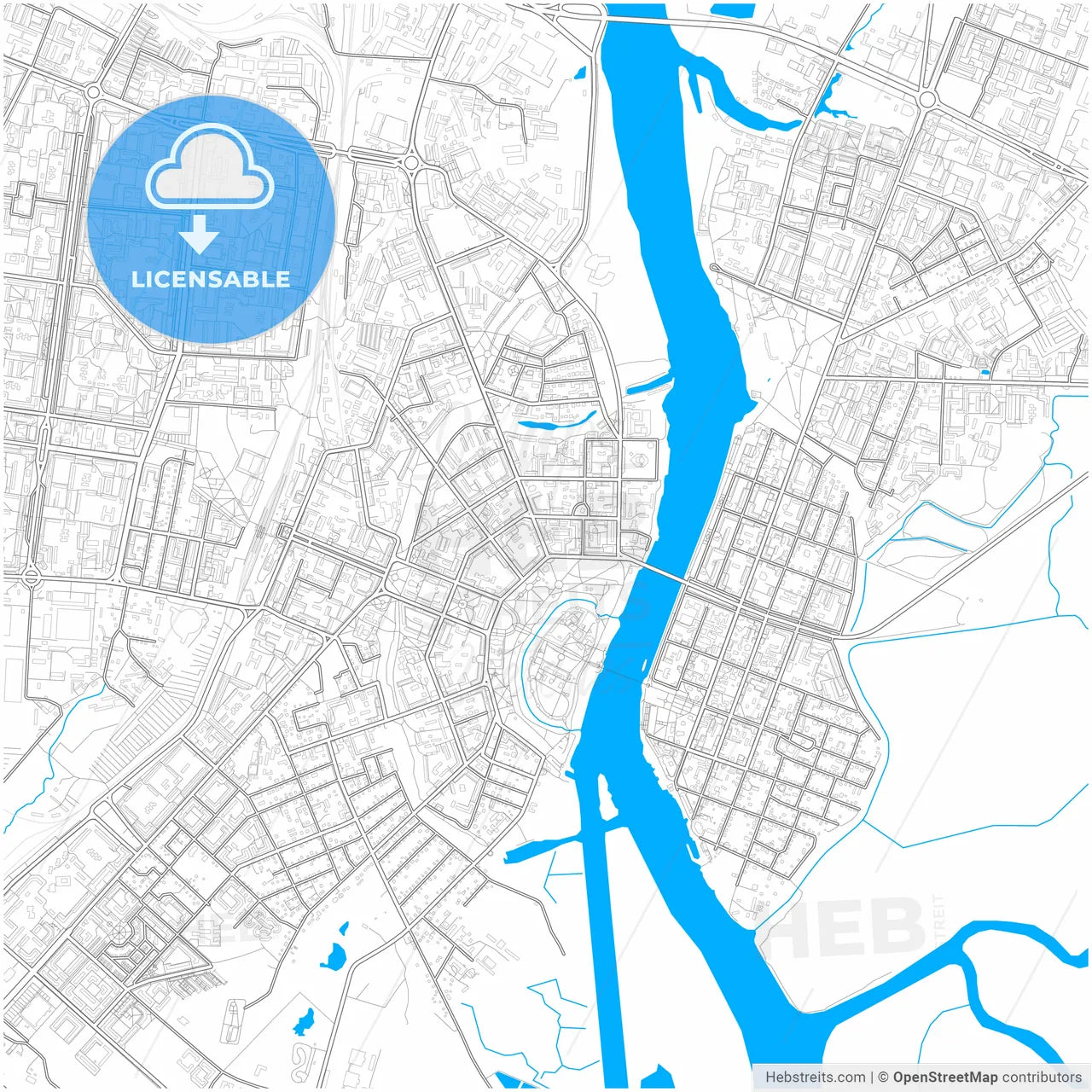 Veliky Novgorod, Novgorod Oblast, Russia, city map with high resolution roads.