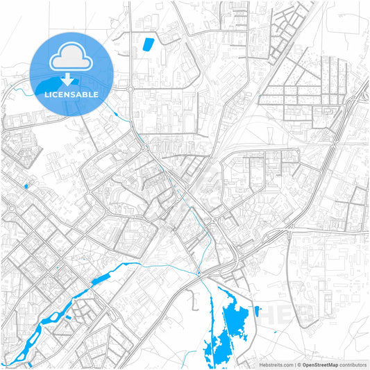 Mytishchi, Moscow Oblast, Russia, city map with high resolution roads.