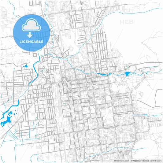 Yuzhno-Sakhalinsk, Sakhalin Oblast, Russia, city map with high resolution roads.