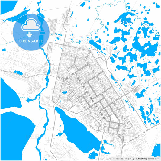 Norilsk, Krasnoyarsk Krai, Russia, city map with high resolution roads.
