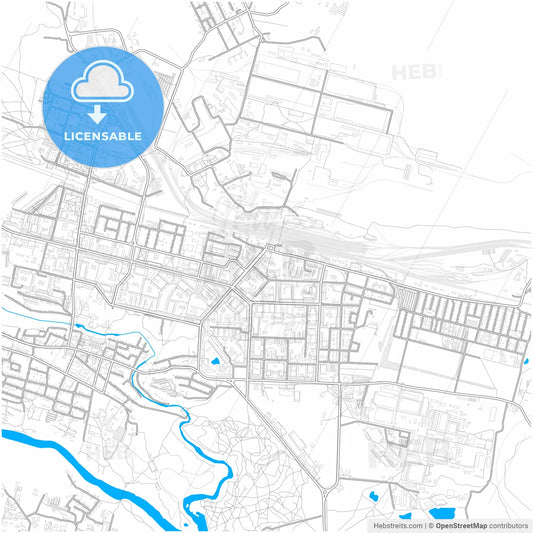Kamensk-Uralsky, Sverdlovsk Oblast, Russia, city map with high resolution roads.