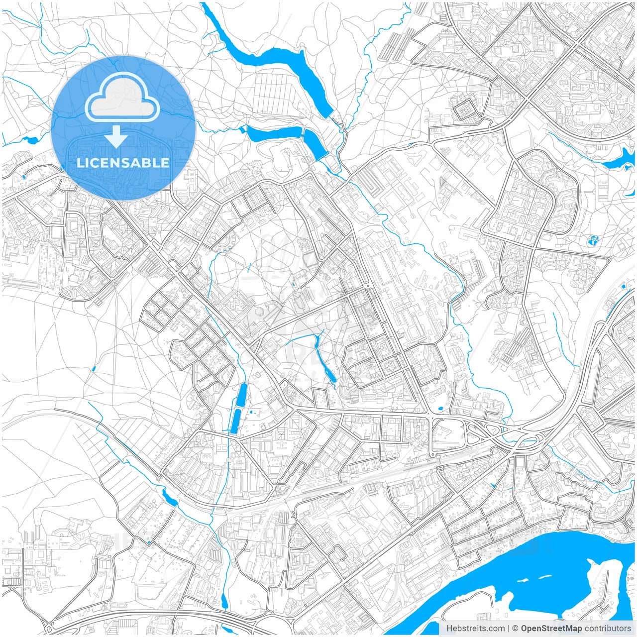 Krasnogorsk, Moscow Oblast, Russia, city map with high resolution roads.