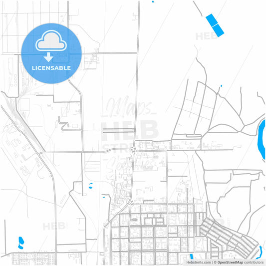 Salavat, Republic of Bashkortostan, Russia, city map with high resolution roads.