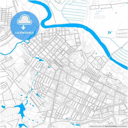 Kolomna, Moscow Oblast, Russia, city map with high resolution roads.