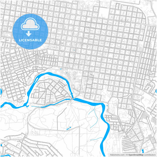 Maykop, Republic of Adygea, Russia, city map with high resolution roads.