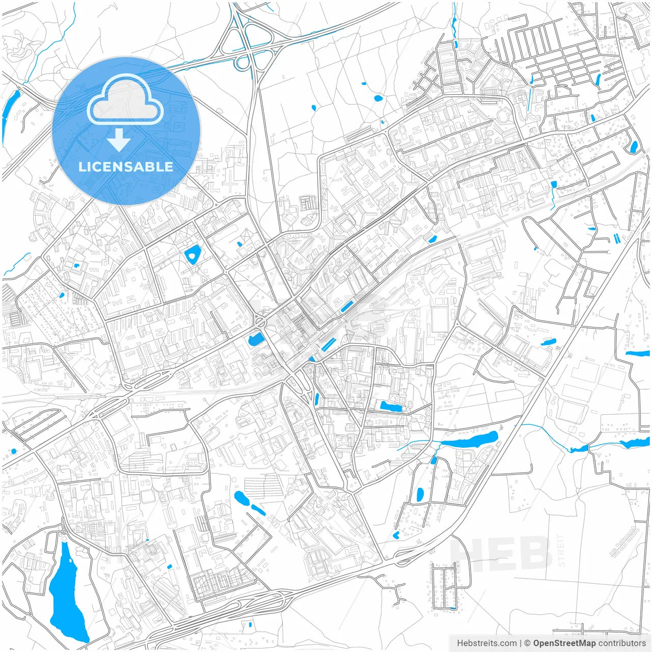 Odintsovo, Moscow Oblast, Russia, city map with high resolution roads.