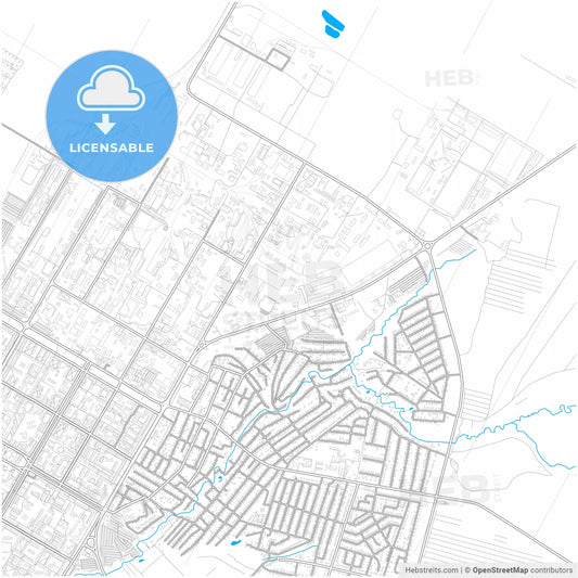 Neftekamsk, Republic of Bashkortostan, Russia, city map with high resolution roads.