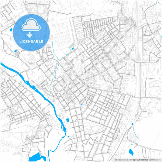 Serpukhov, Moscow Oblast, Russia, city map with high resolution roads.