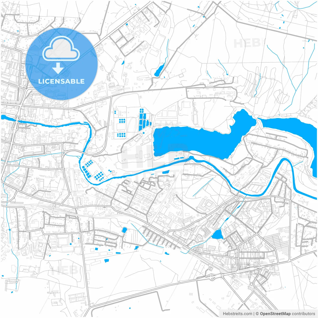 Shchyolkovo, Moscow Oblast, Russia, city map with high resolution roads.