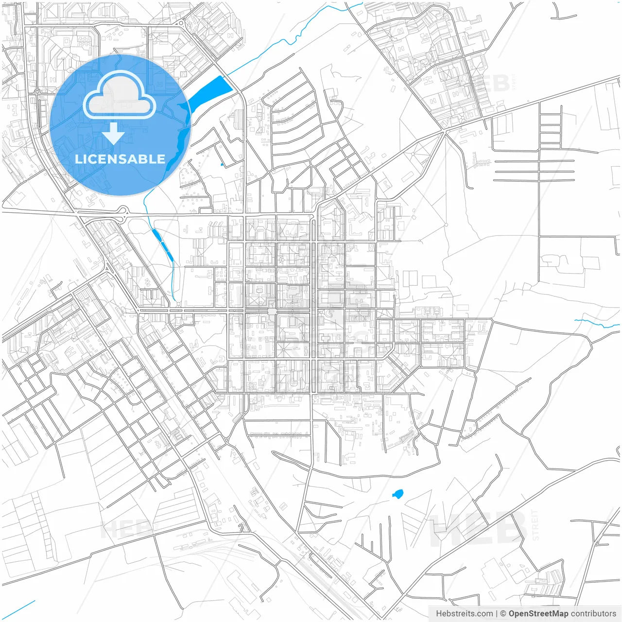 Novomoskovsk, Tula Oblast, Russia, city map with high resolution roads.