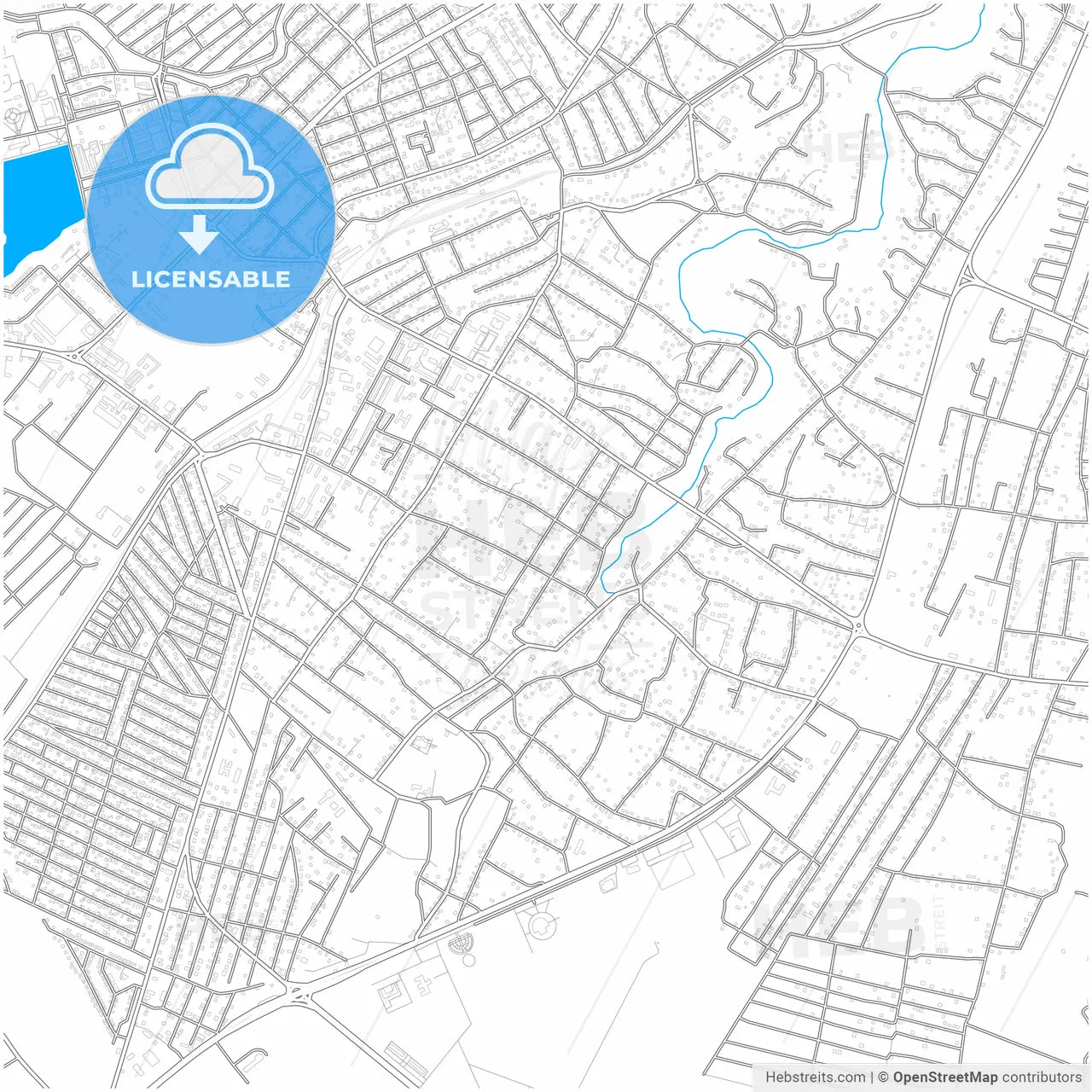 Nazran, Republic of Ingushetia, Russia, city map with high resolution roads.