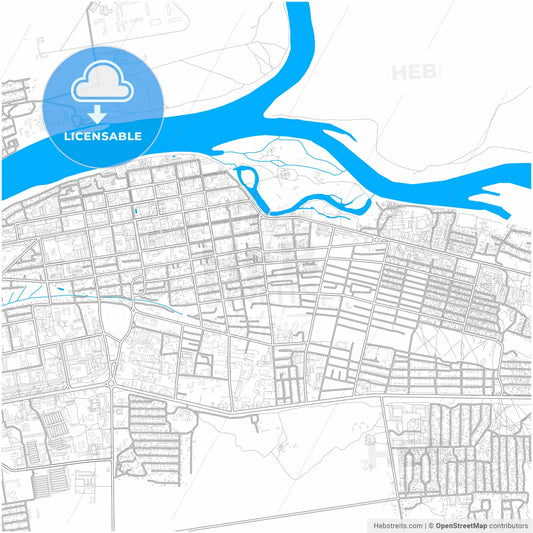 Kyzyl, Tuva Republic, Russia, city map with high resolution roads.