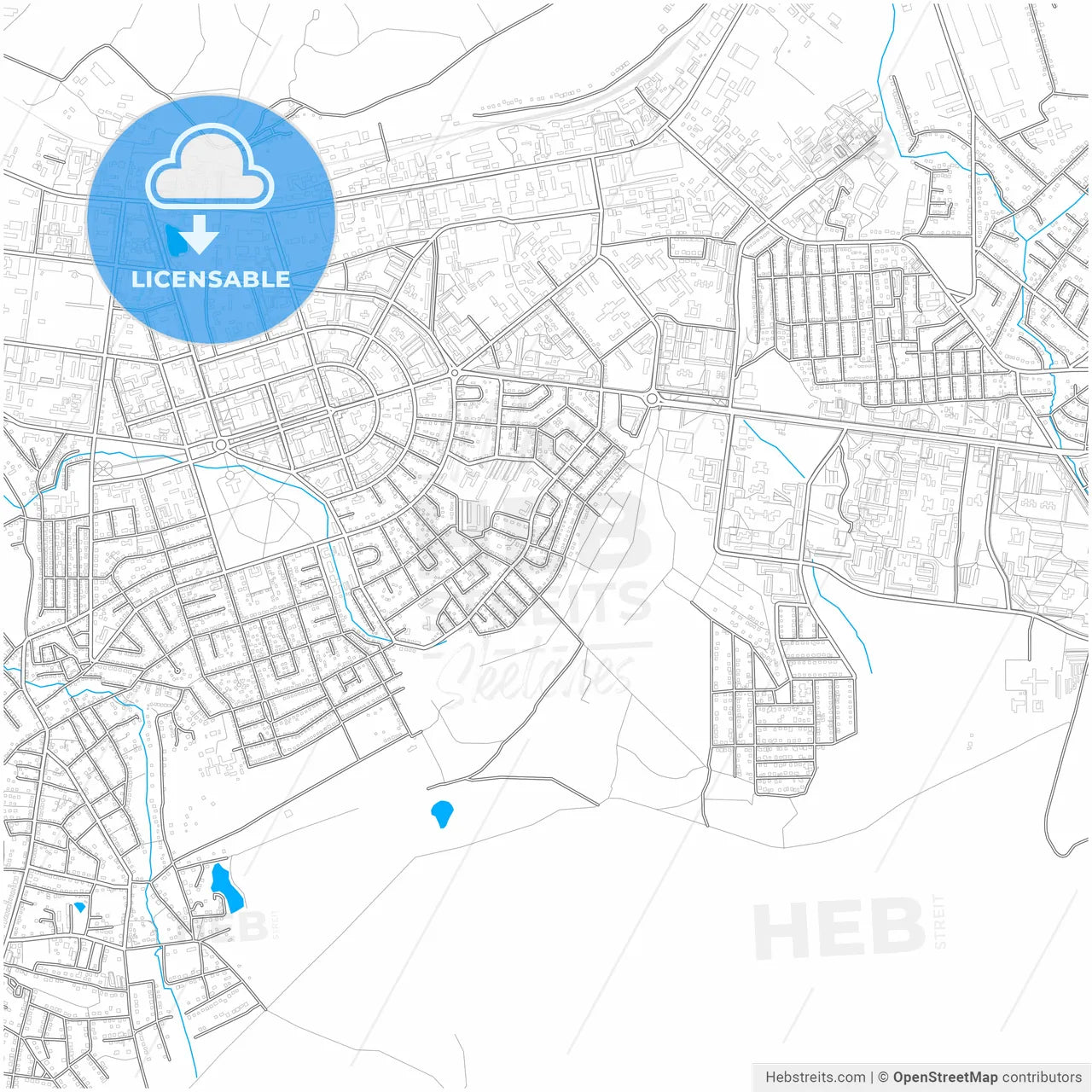Oktyabrsky, Republic of Bashkortostan, Russia, city map with high resolution roads.