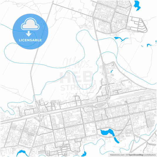 Novy Urengoy, Yamalo-Nenets Autonomous Okrug, Russia, city map with high resolution roads.