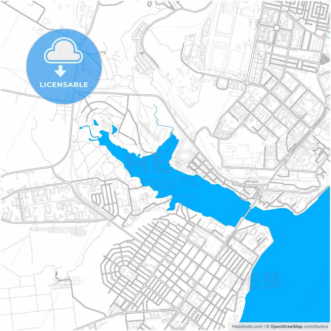Kamyshin, Volgograd Oblast, Russia, city map with high resolution roads.