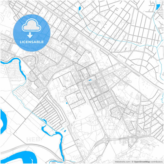 Zhukovsky, Moscow Oblast, Russia, city map with high resolution roads.