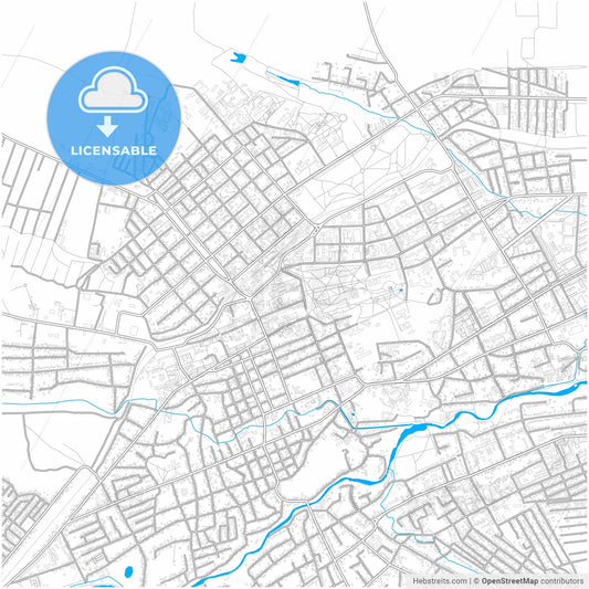 Yessentuki, Stavropol Krai, Russia, city map with high resolution roads.
