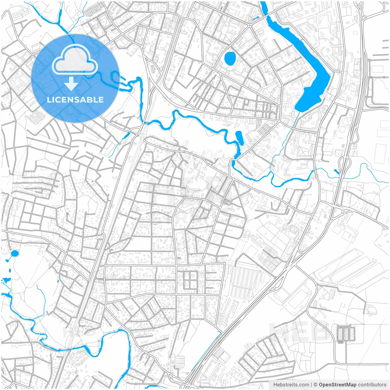 Pushkino, Moscow Oblast, Russia, city map with high resolution roads.