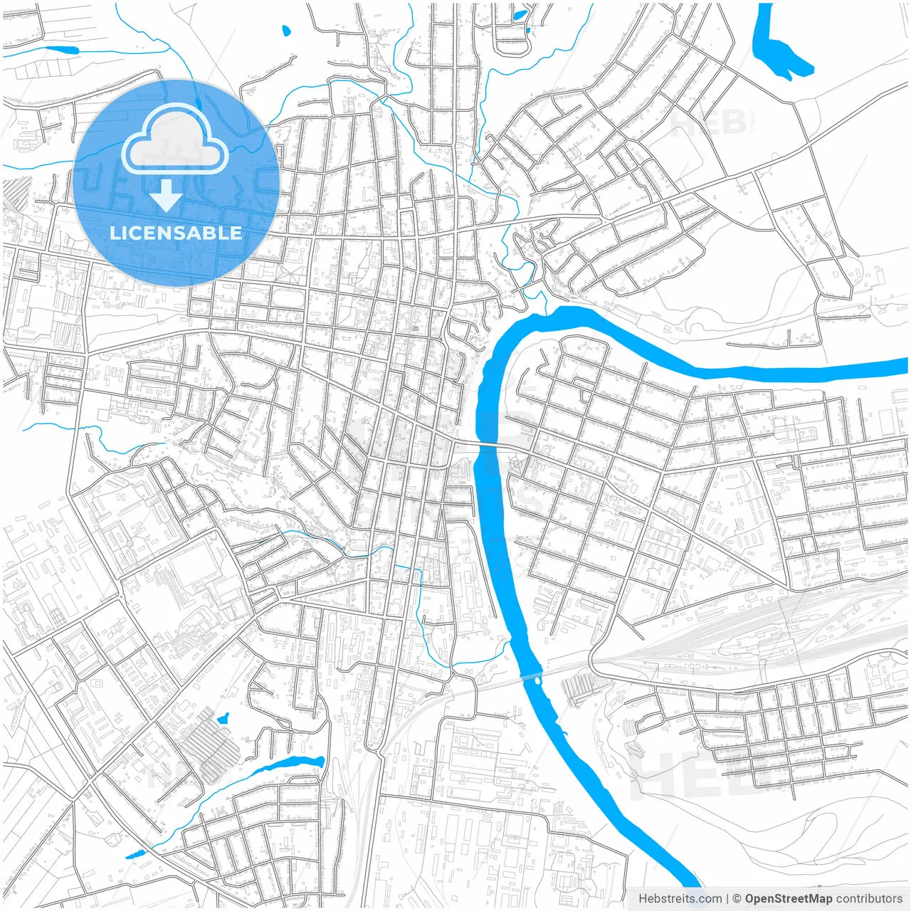 Yelets, Lipetsk Oblast, Russia, city map with high resolution roads.