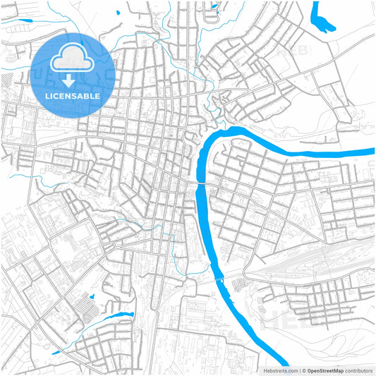 Yelets, Lipetsk Oblast, Russia, city map with high resolution roads.