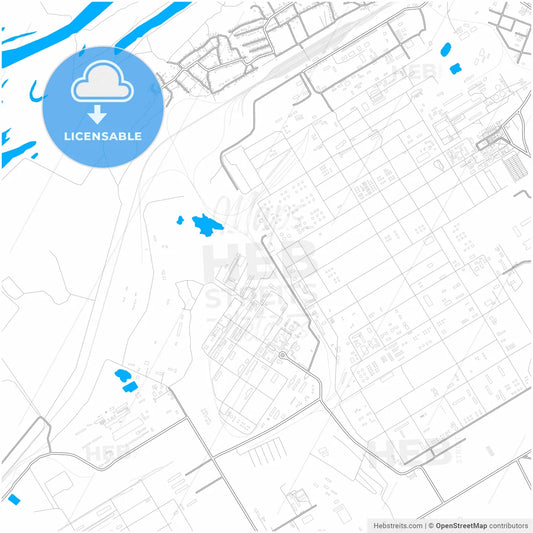 Novokuybyshevsk, Samara Oblast, Russia, city map with high resolution roads.
