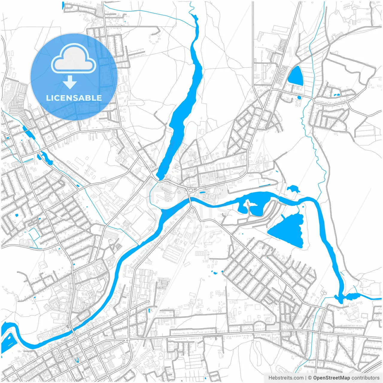 Noginsk, Moscow Oblast, Russia, city map with high resolution roads.