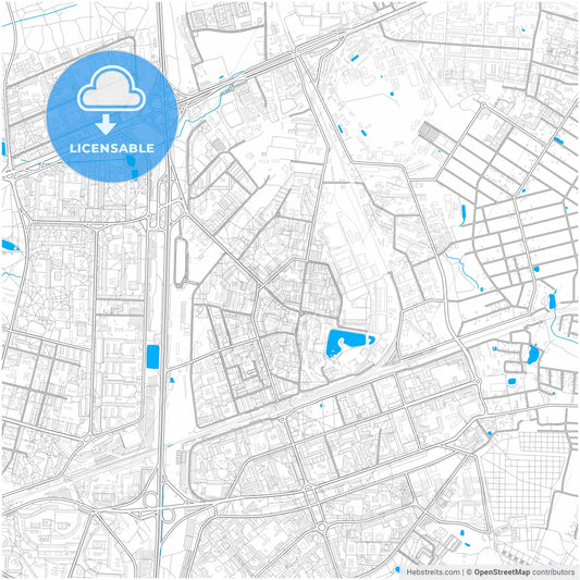 Reutov, Moscow Oblast, Russia, city map with high resolution roads.