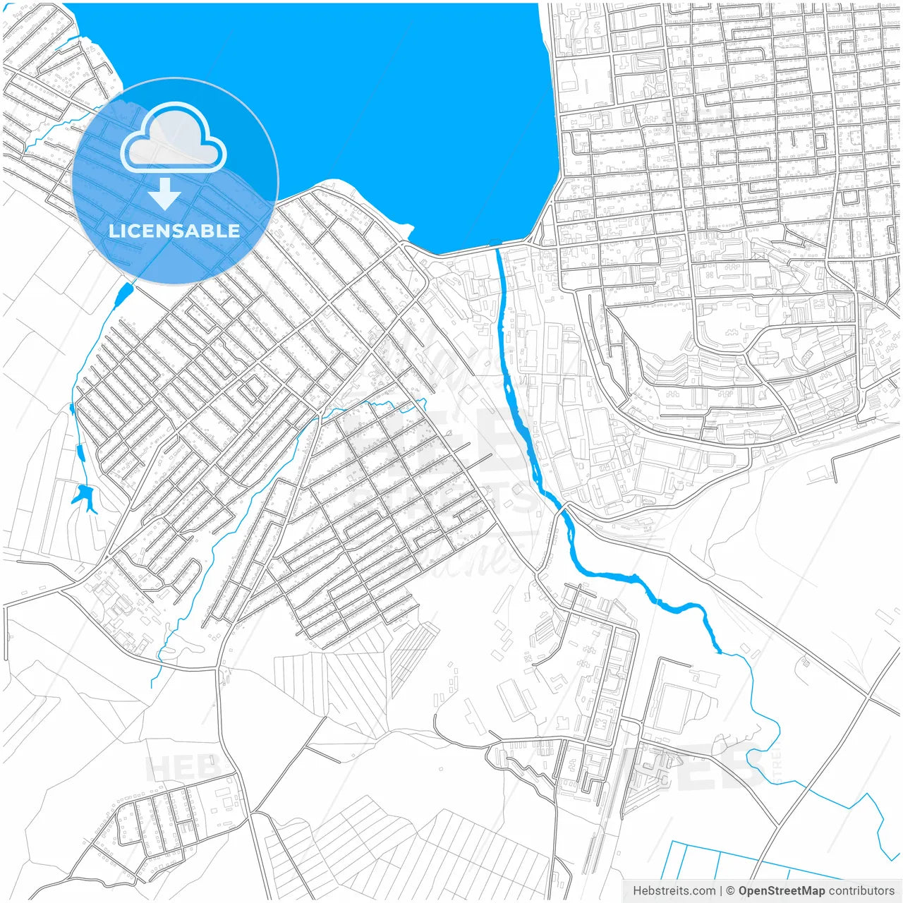 Votkinsk, Udmurt Republic, Russia, city map with high resolution roads.