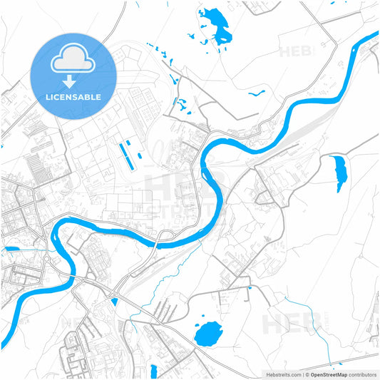 Ukhta, Komi Republic, Russia, city map with high resolution roads.